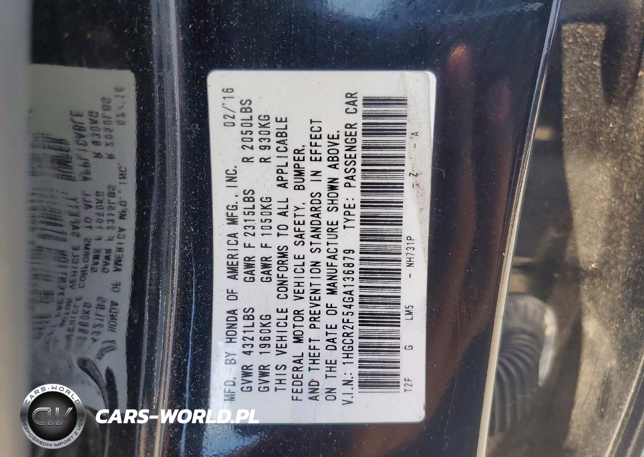 2016 Honda Accord Sport VIN:1HGCR2F54GA136879 - 12