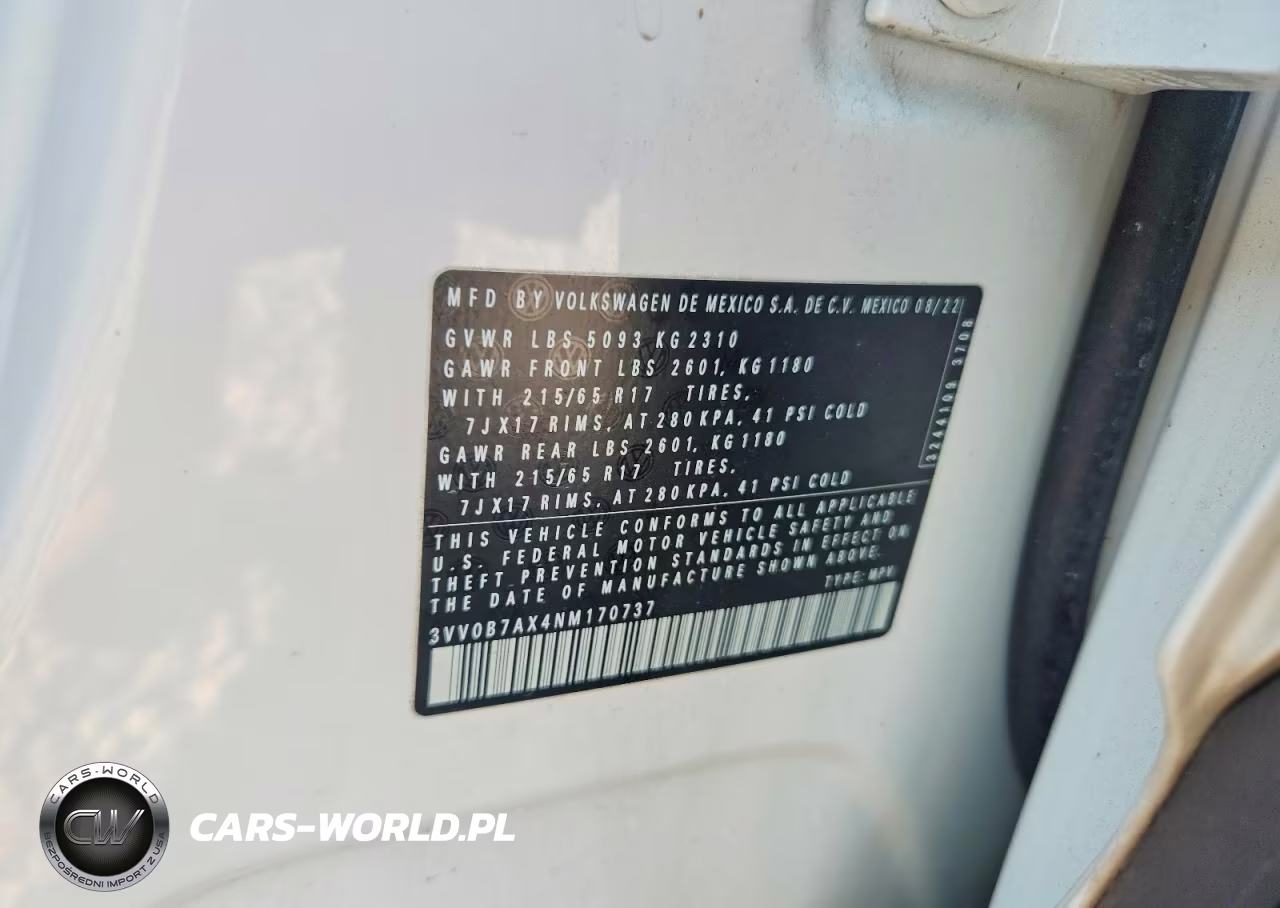 2022 Volkswagen Tiguan S VIN:3VV0B7AX4NM170737 - 13