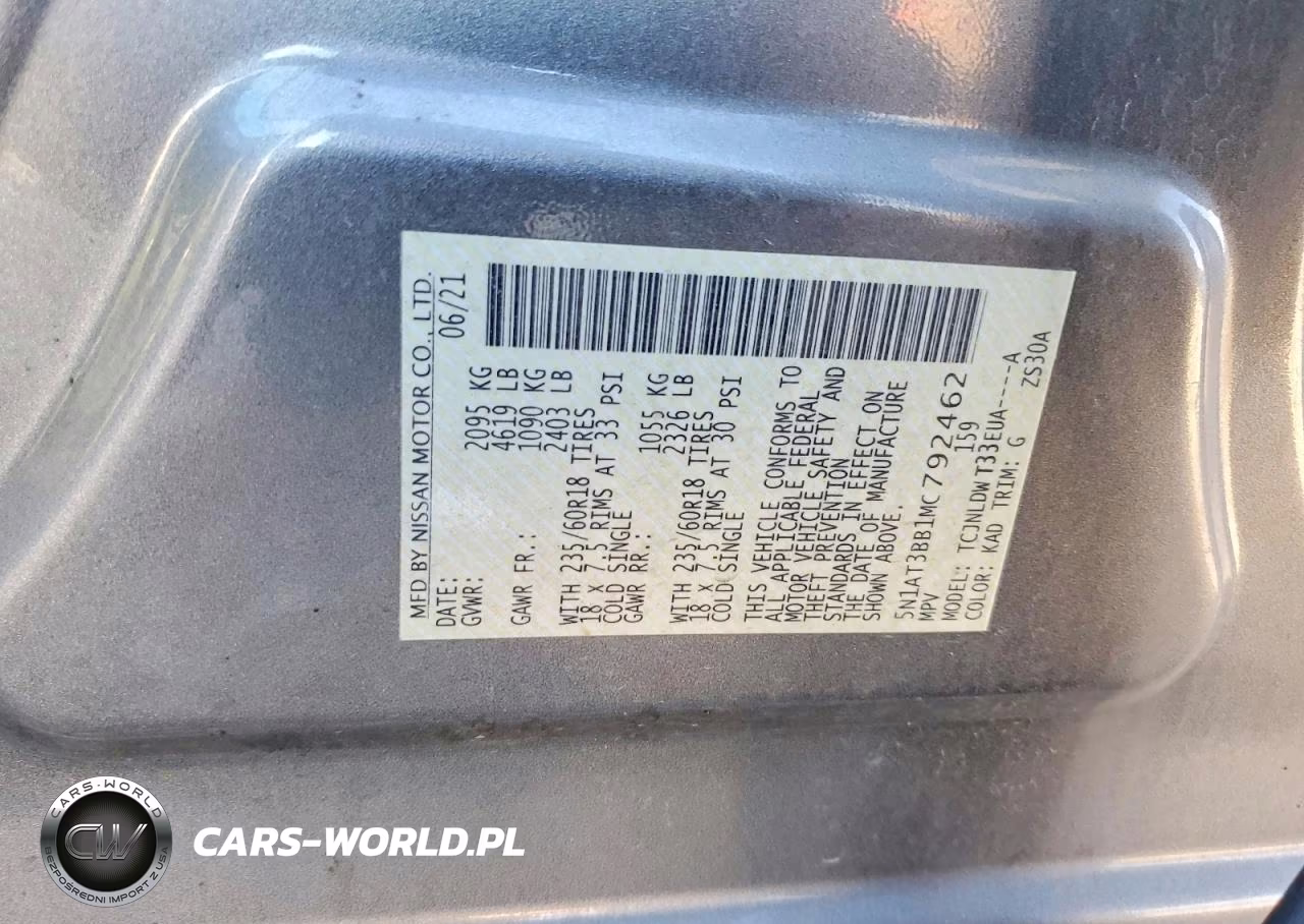 2021 Nissan Rogue Sv VIN:5N1AT3BB1MC792462 - 14