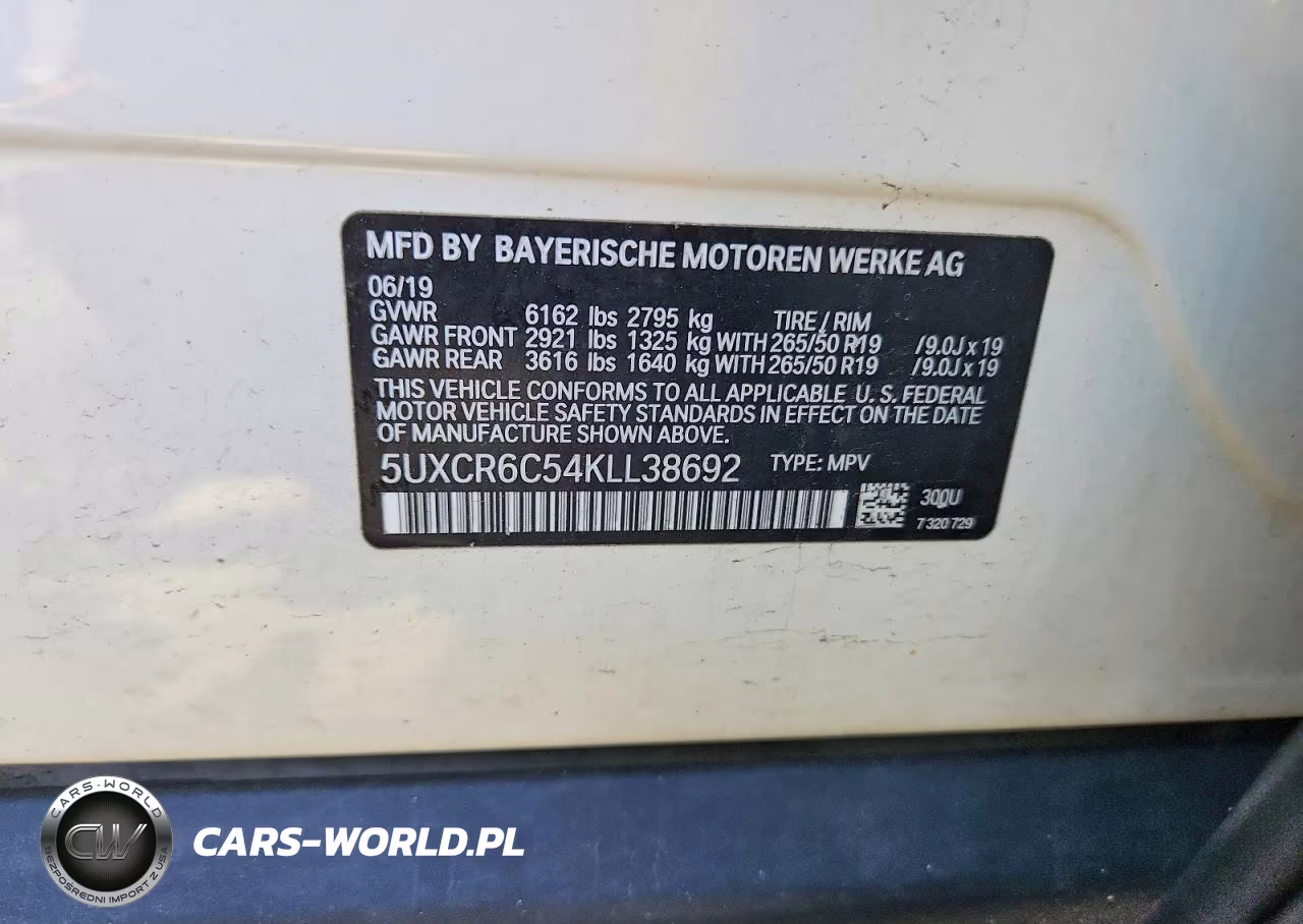 2019 BMW X5 xDrive40I VIN:5UXCR6C54KLL38692 - 12
