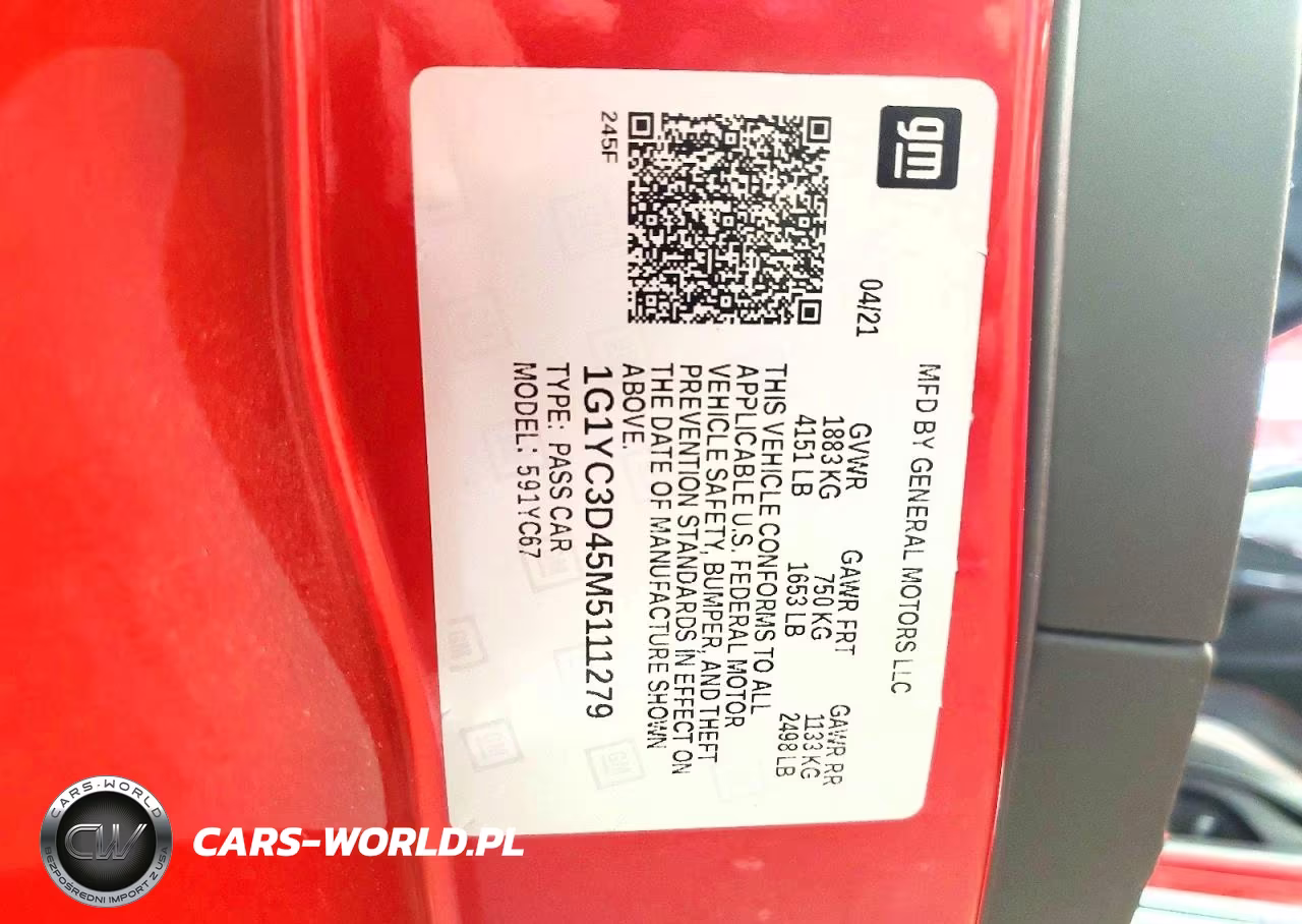 2021 Chevrolet Corvette Stingray 3Lt VIN:1G1YC3D45M5111279 - 12