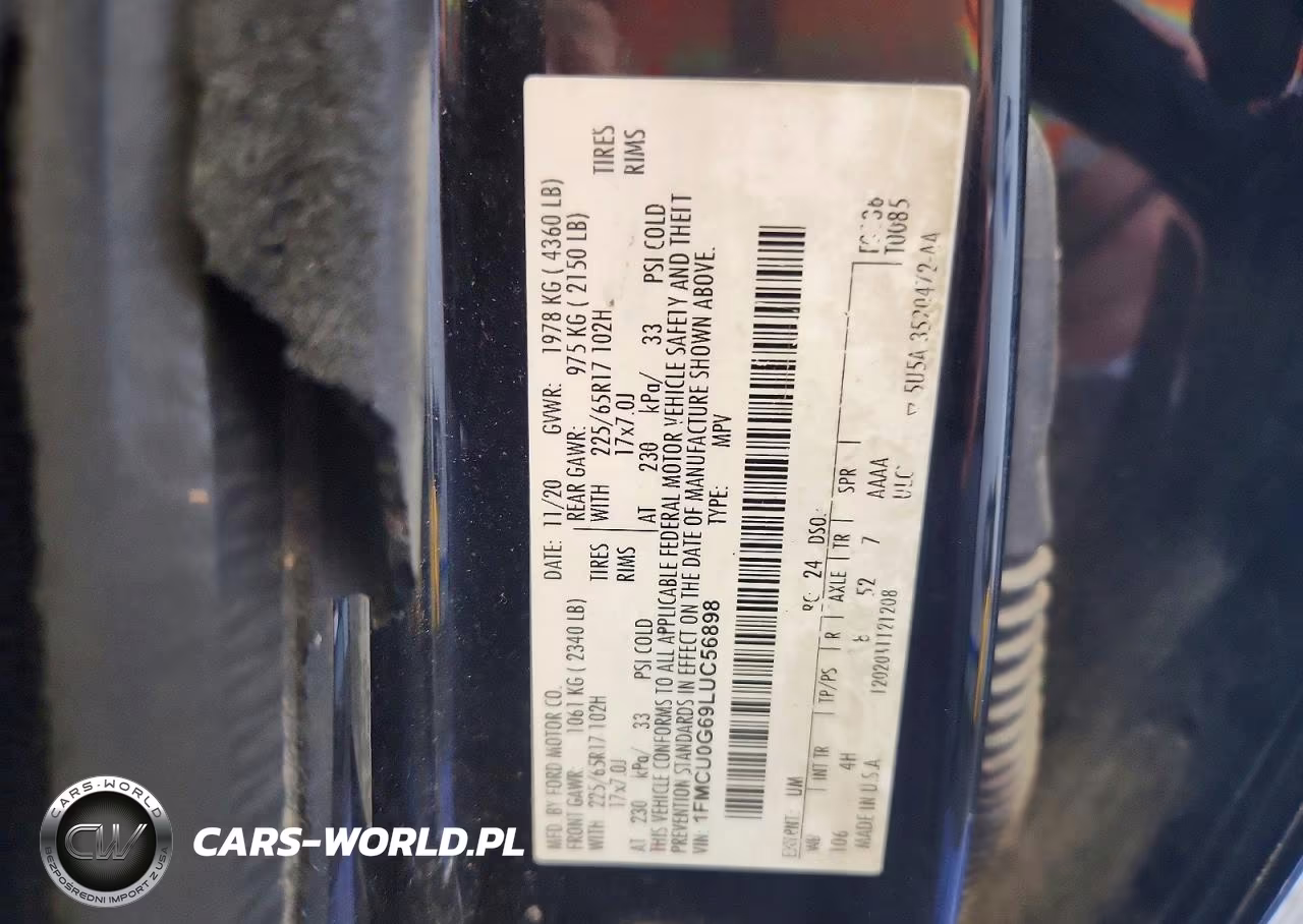 2020 Ford Escape Se VIN:1FMCU0G69LUC56898 - 14