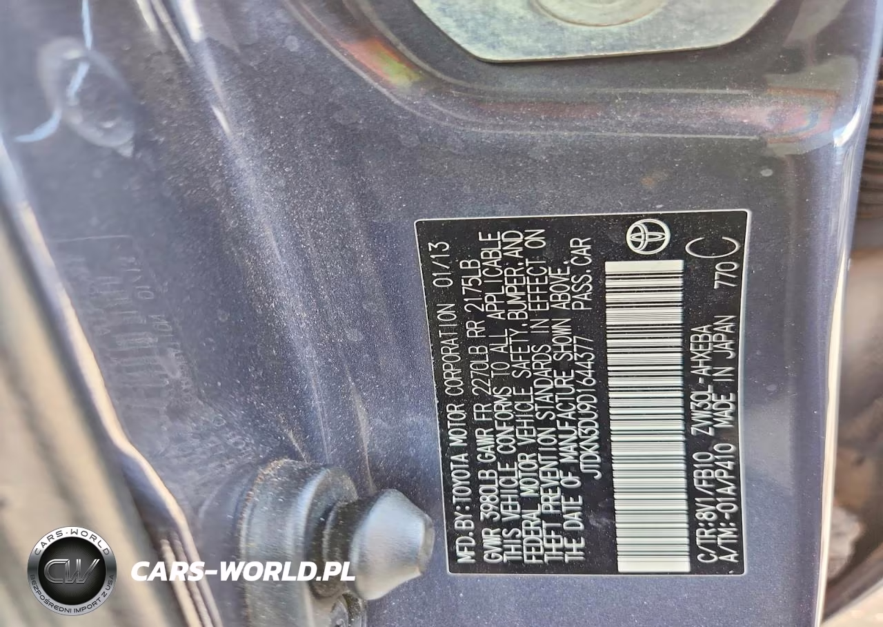 2013 Toyota Prius Two VIN:JTDKN3DU9D1644377 - 12
