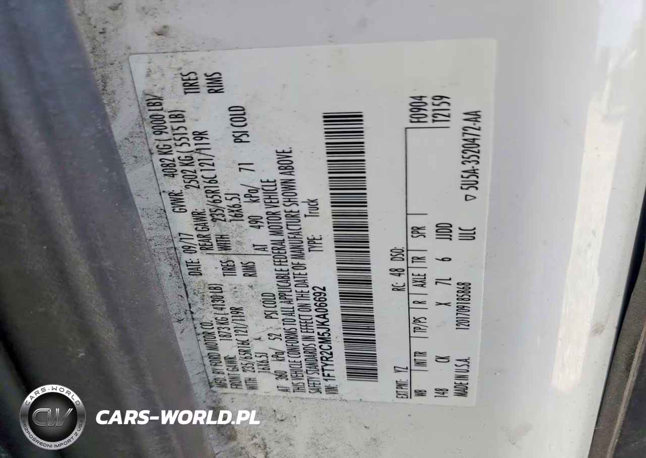 2018 Ford Transit Delivery Van VIN:1FTYR2CM5JKA06692 - 13