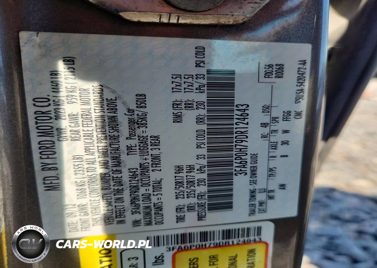 2013 Ford Fusion Se VIN:3FA6P0H79DR124643 - 12