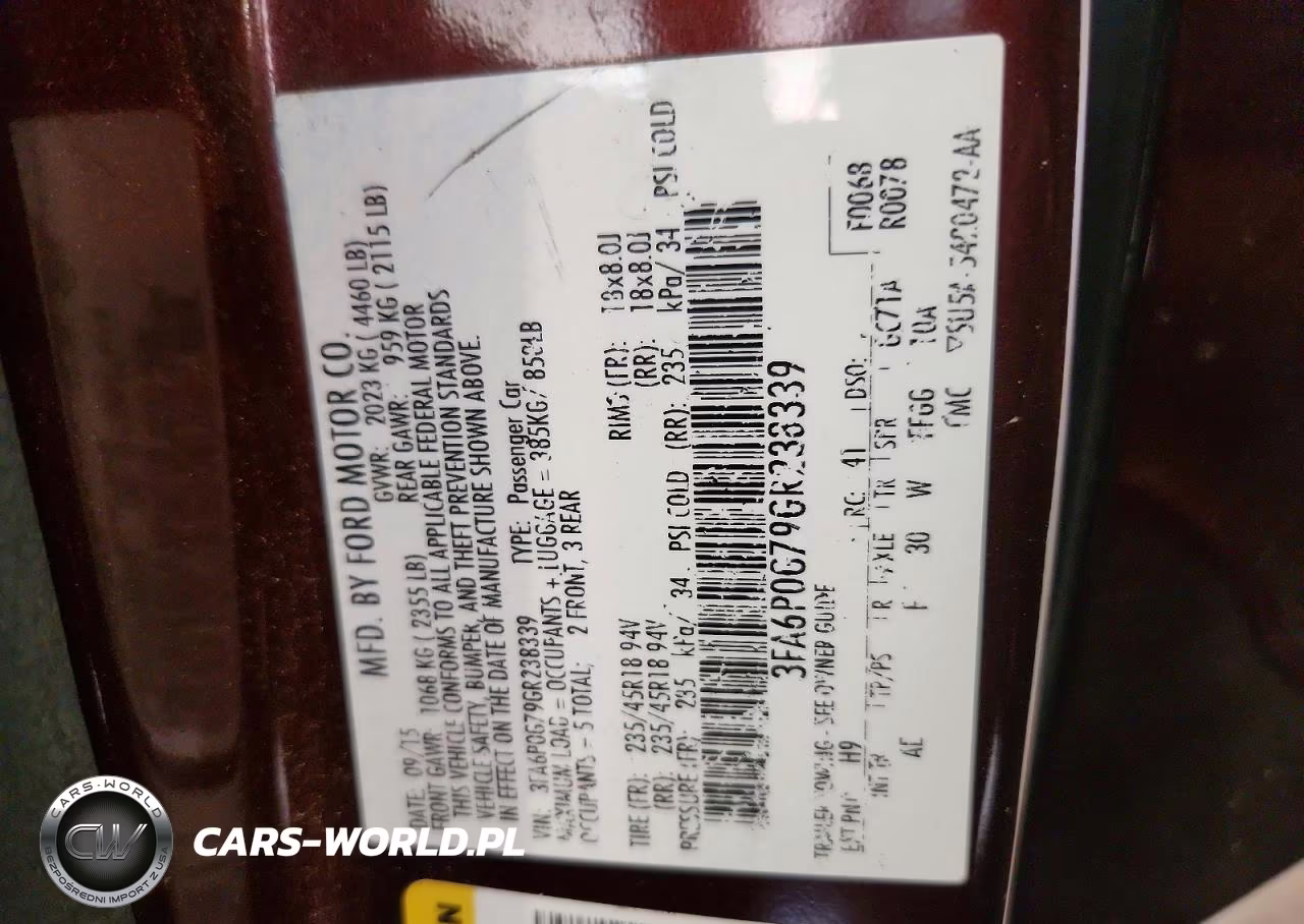 2016 Ford Fusion S VIN:3FA6P0G79GR238339 - 12