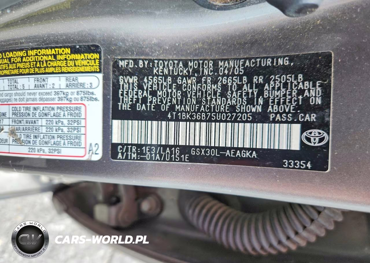 2005 Toyota Avalon Xls VIN:4T1BK36B75U027205 - 12
