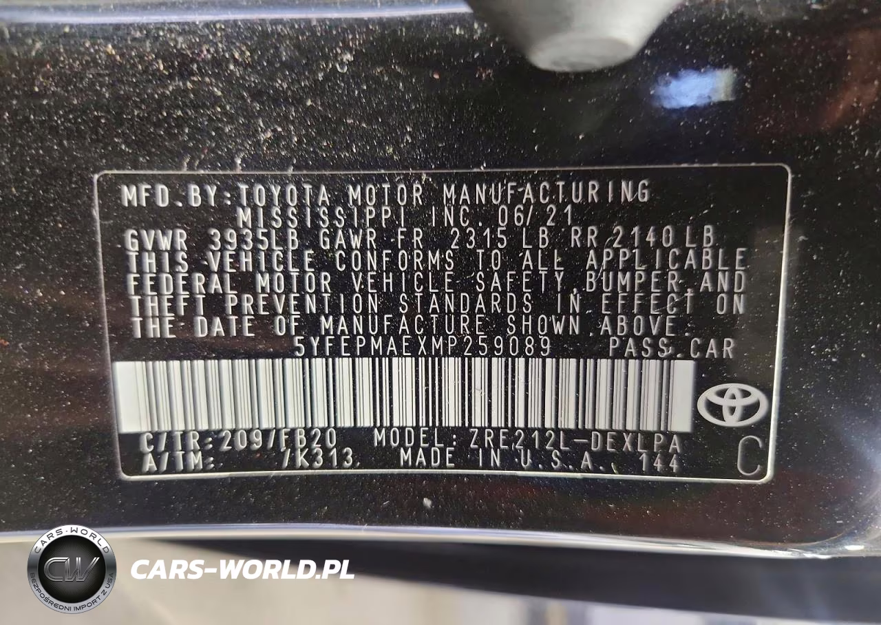2021 Toyota Corolla Le VIN:5YFEPMAEXMP259089 - 12