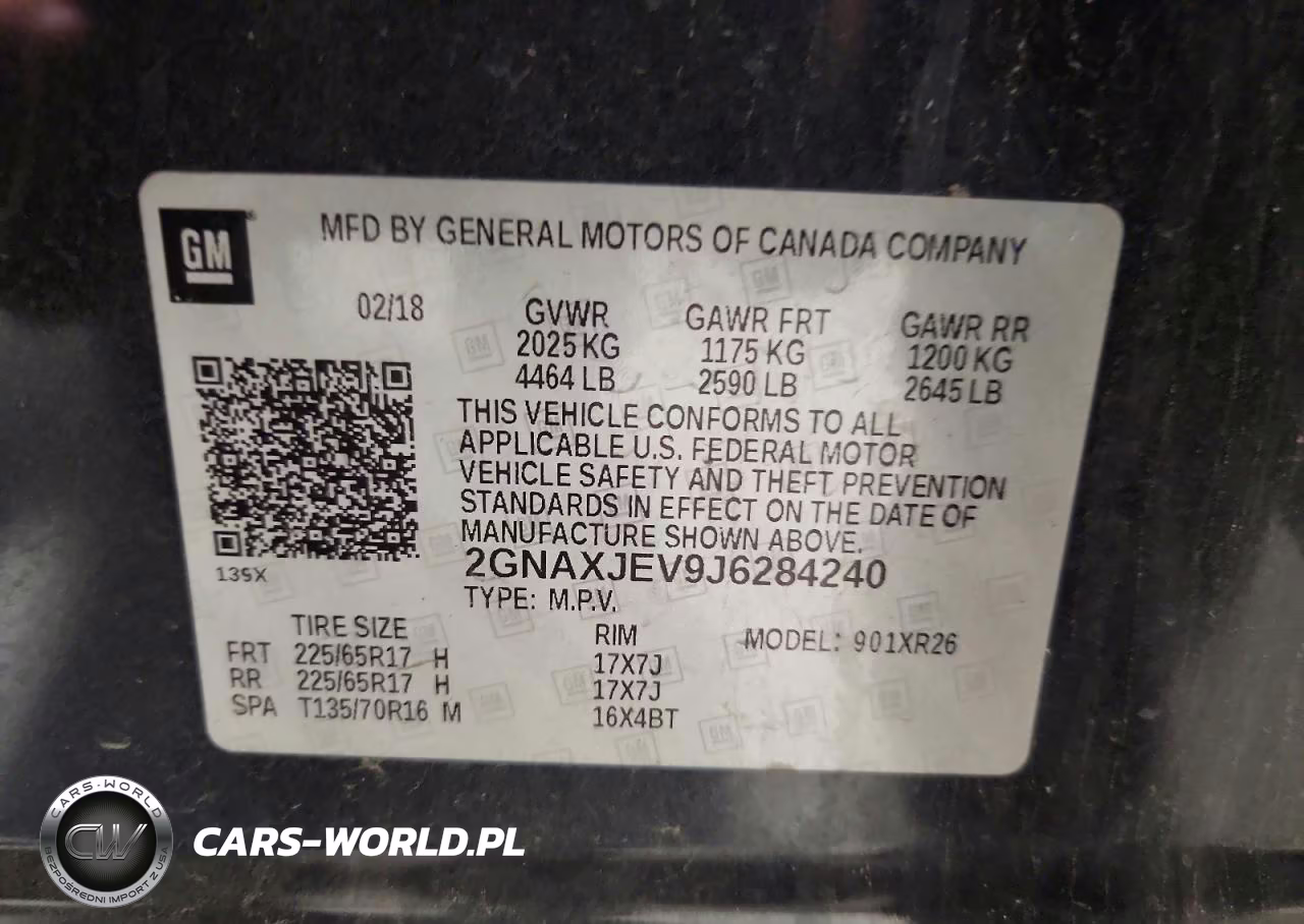 2018 Chevrolet Equinox Lt VIN:2GNAXJEV9J6284240 - 14