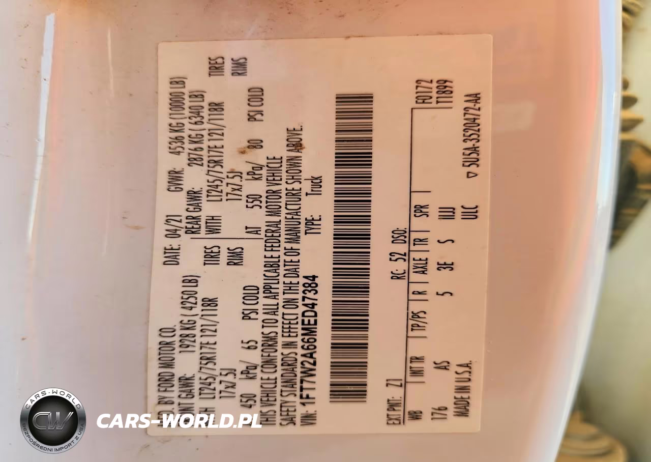 2021 Ford F250 Super Duty VIN:1FT7W2A66MED47384 - 13