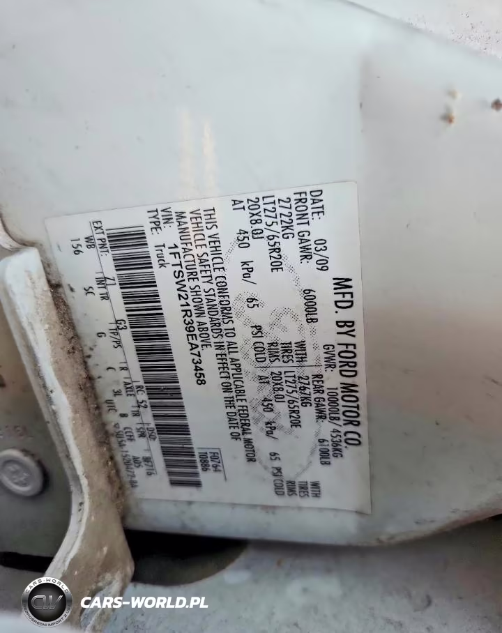 2009 Ford F250 Super Duty VIN:1FTSW21R39EA73458 - 12