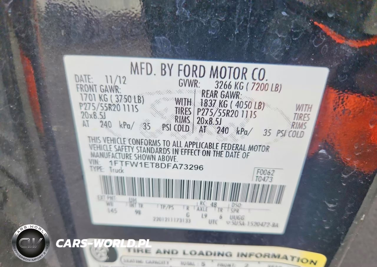 2013 Ford F150 Supercrew VIN:1FTFW1ET8DFA73296 - 12