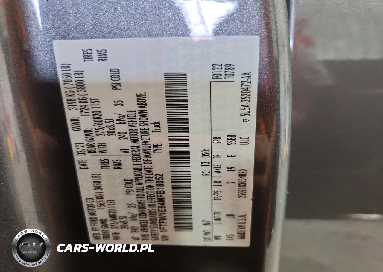2021 Ford F150 Supercrew VIN:1FTFW1E84MFB18052 - 12