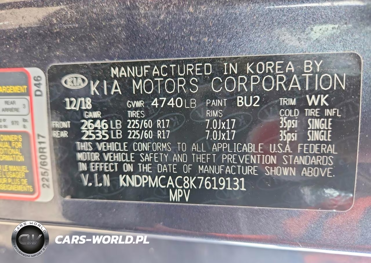2019 Kia Sportage Lx VIN:KNDPMCAC8K7619131 - 13