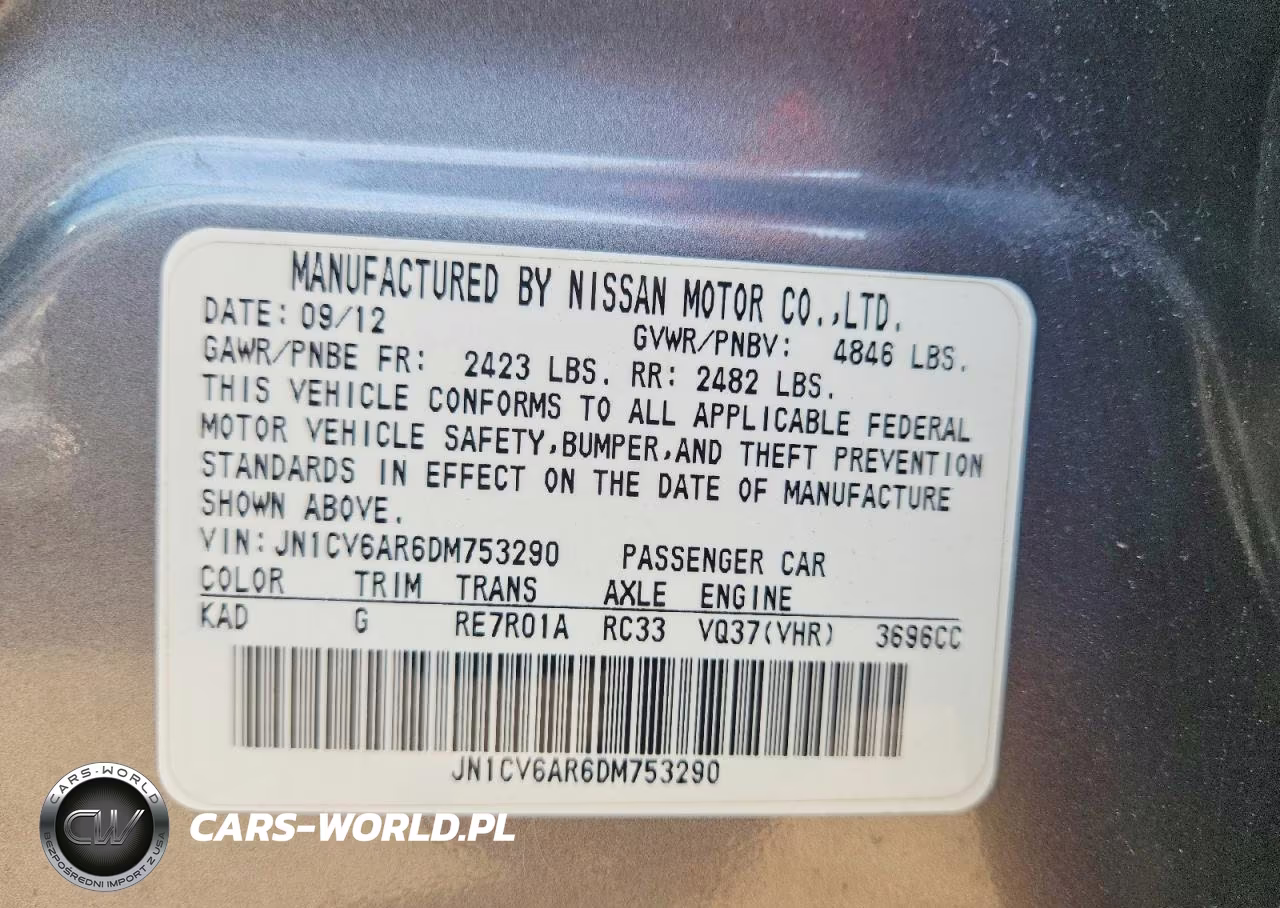 2013 Infiniti G37 Sedan X VIN:JN1CV6AR6DM753290 - 12