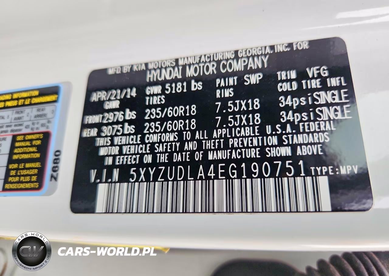 2014 Hyundai Santa Fe Sport 2.0T VIN:5XYZUDLA4EG190751 - 13