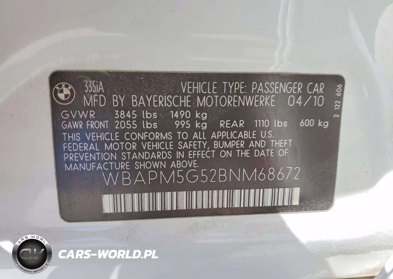 2011 BMW 335 I VIN:WBAPM5G52BNM68672 - 12