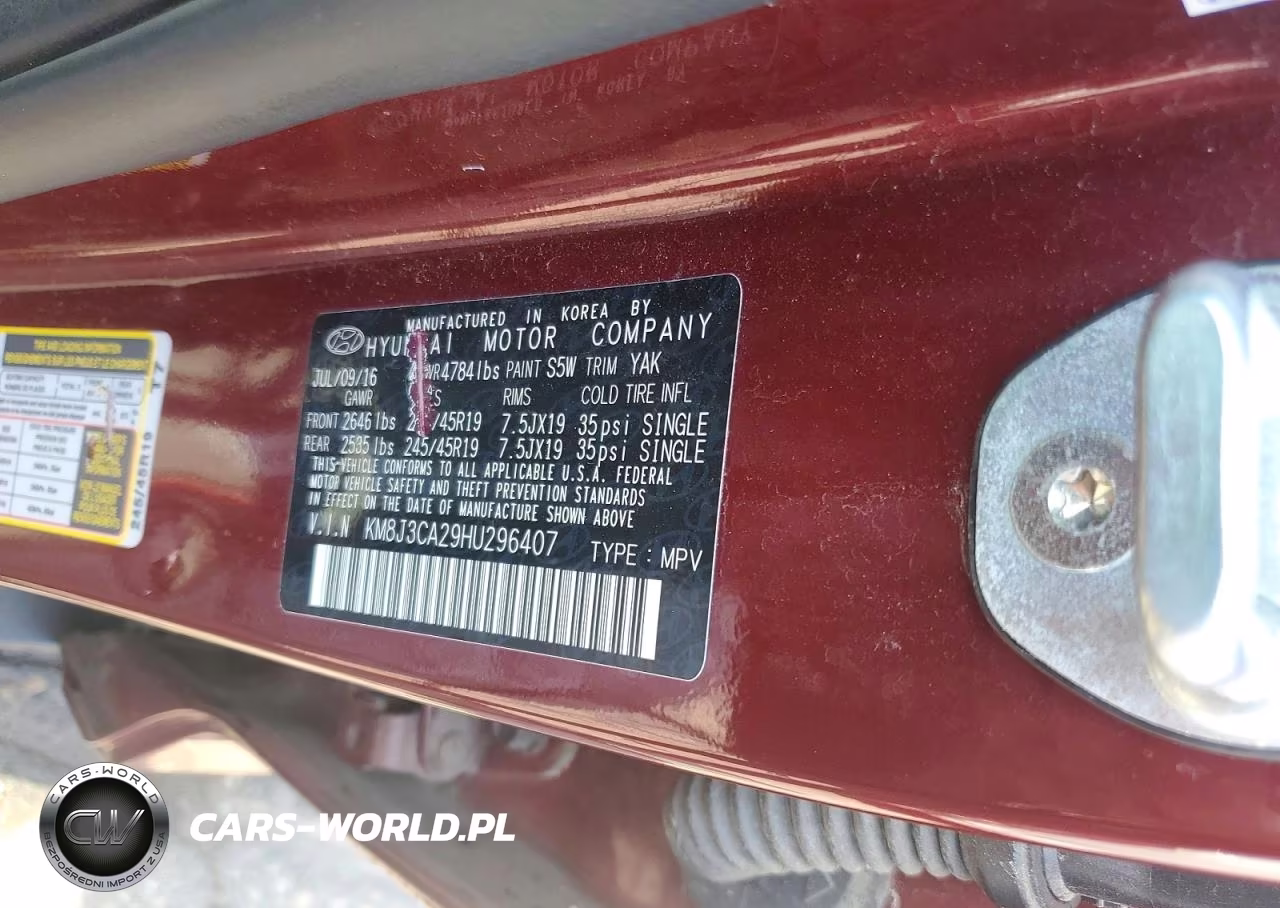 2017 Hyundai Tucson Limited VIN:KM8J3CA29HU296407 - 13