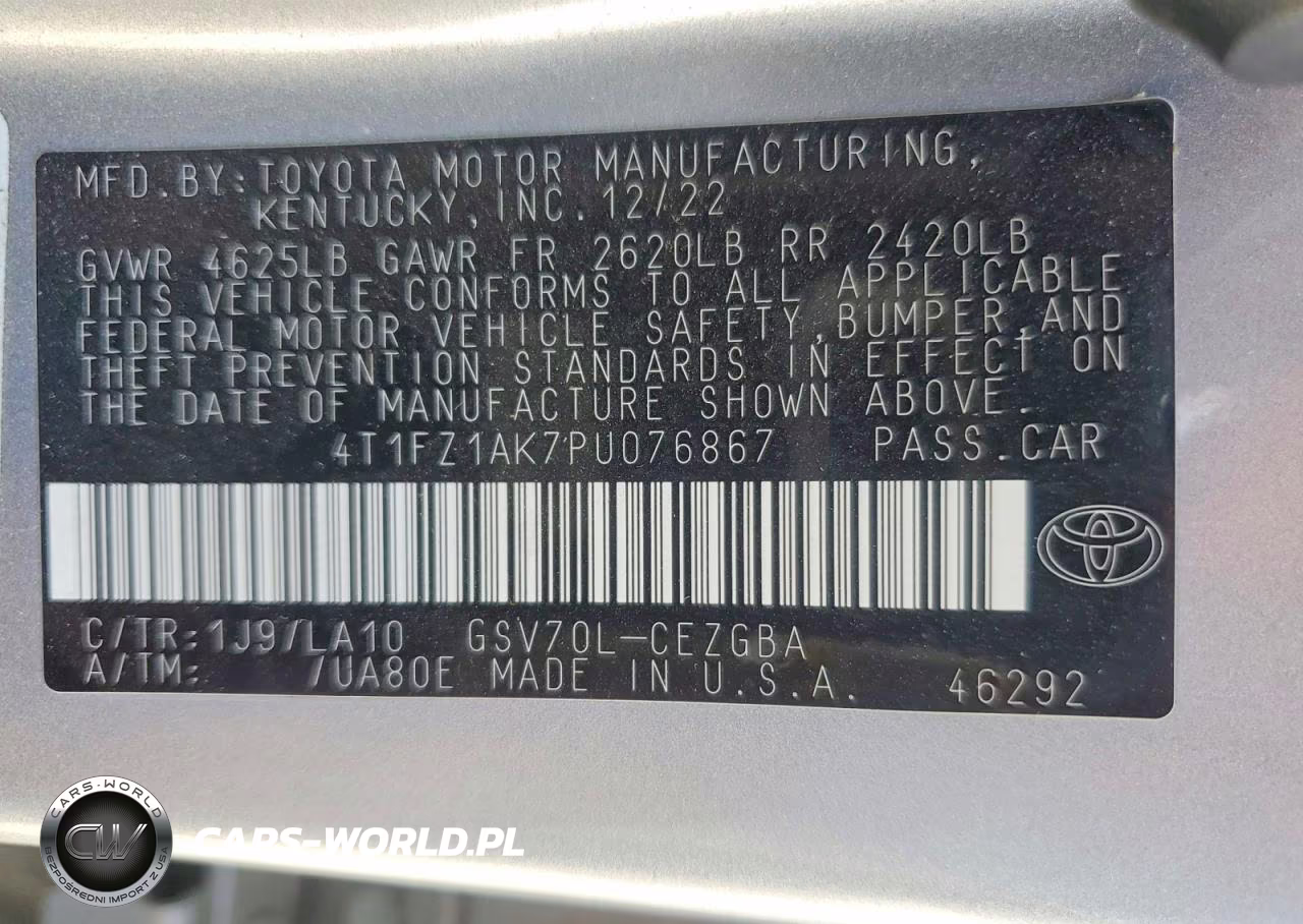 2023 Toyota Camry Xle VIN:4T1FZ1AK7PU076867 - 12
