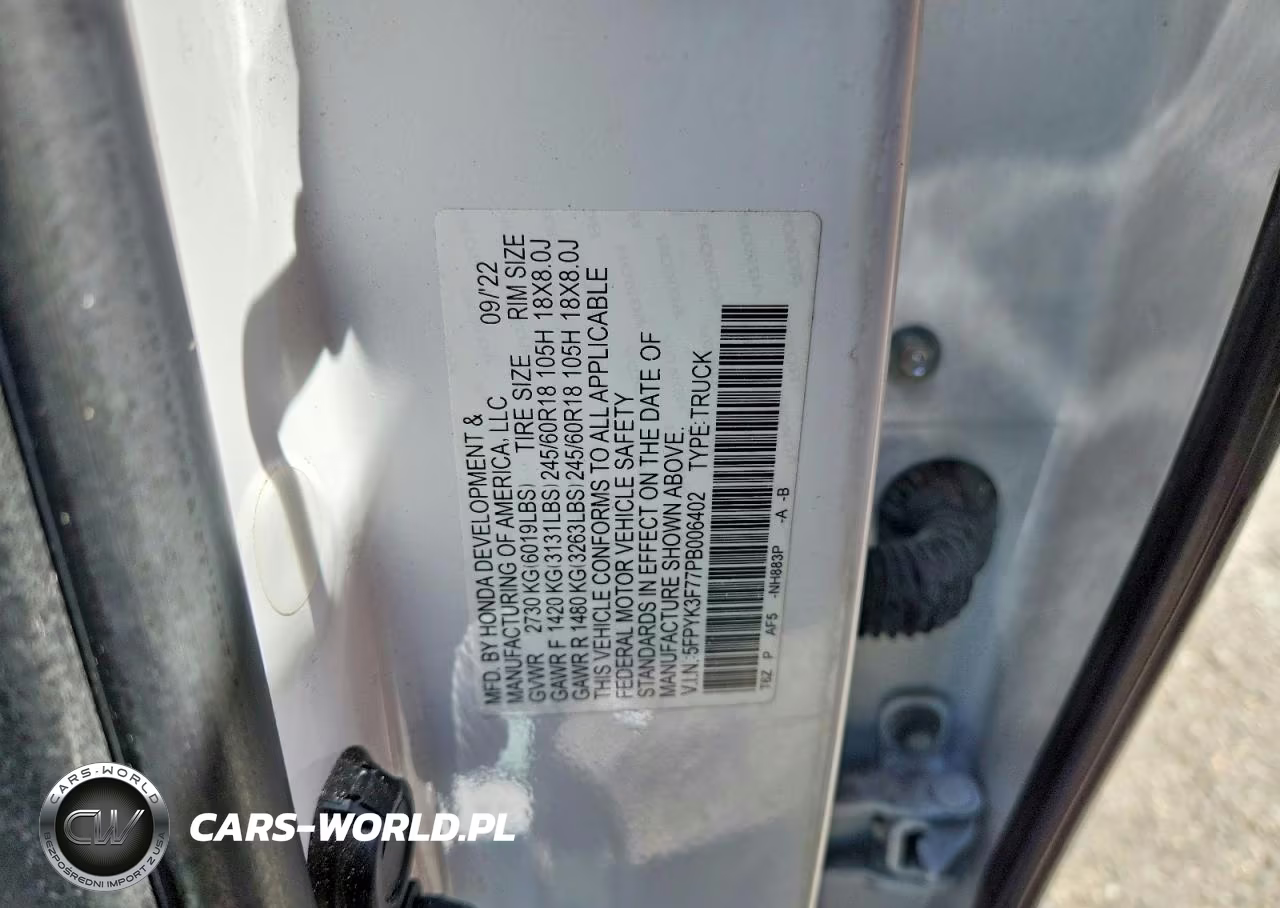 2023 Honda Ridgeline Rtl-E VIN:5FPYK3F77PB006402 - 13