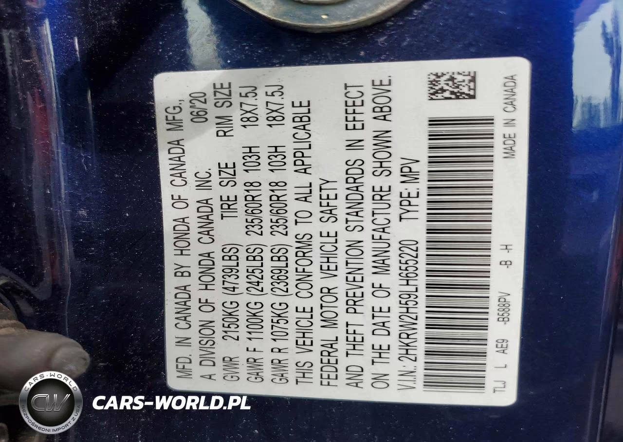 2020 Honda Cr-V Ex VIN:2HKRW2H59LH655220 - 13