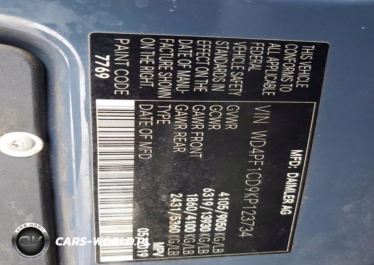 2019 Mercedes-Benz Sprinter 2500-3500 Delivery Van VIN:WD4PF1CD9KP123734 - 13
