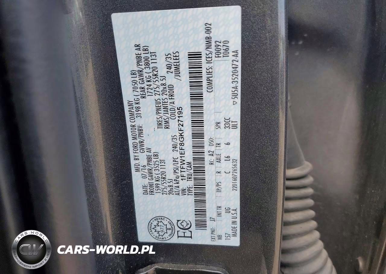 2016 Ford F150 Supercrew VIN:1FTFW1EF8GKF27195 - 12
