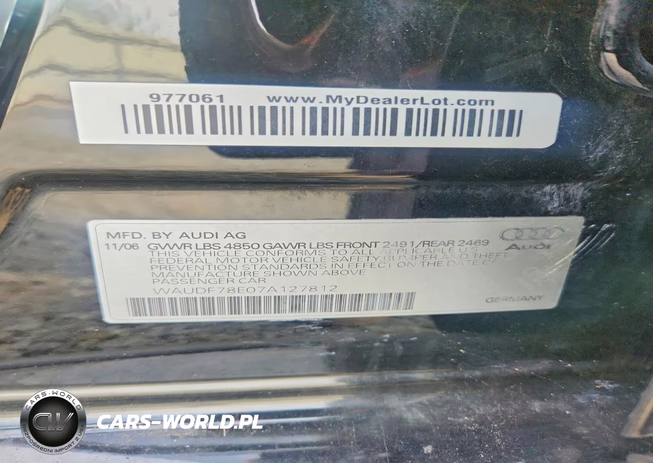 2007 Audi A4 2.0T Quattro VIN:WAUDF78E07A127812 - 12