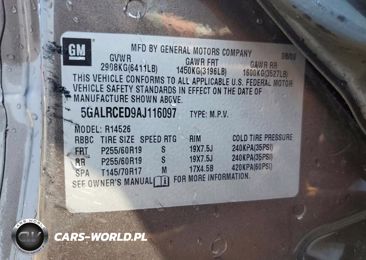 2010 Buick Enclave Cxl VIN:5GALRCED9AJ116097 - 13