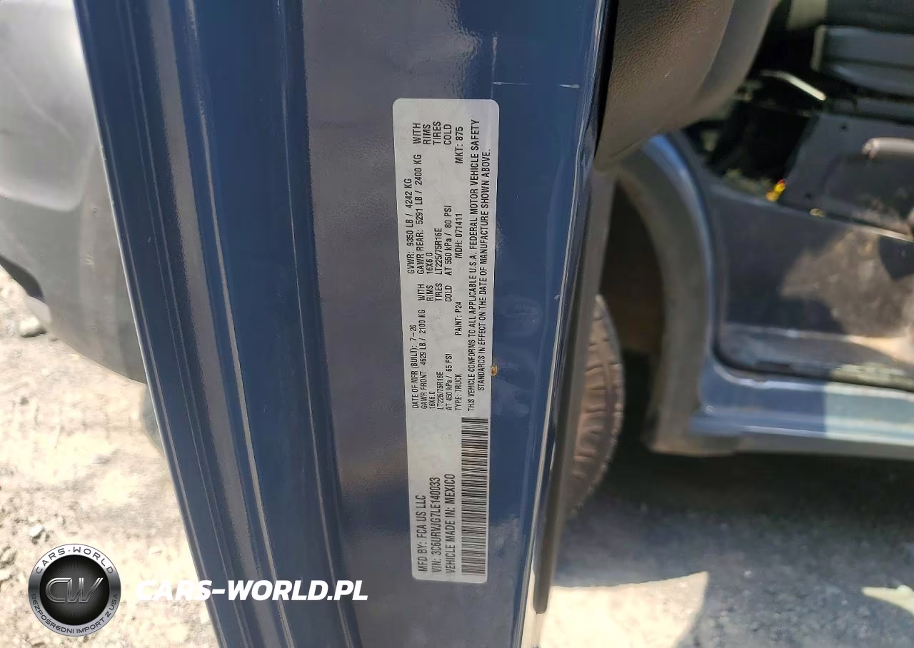 2020 Ram Promaster 3500 Delivery Van VIN:3C6URVJG7LE140033 - 13