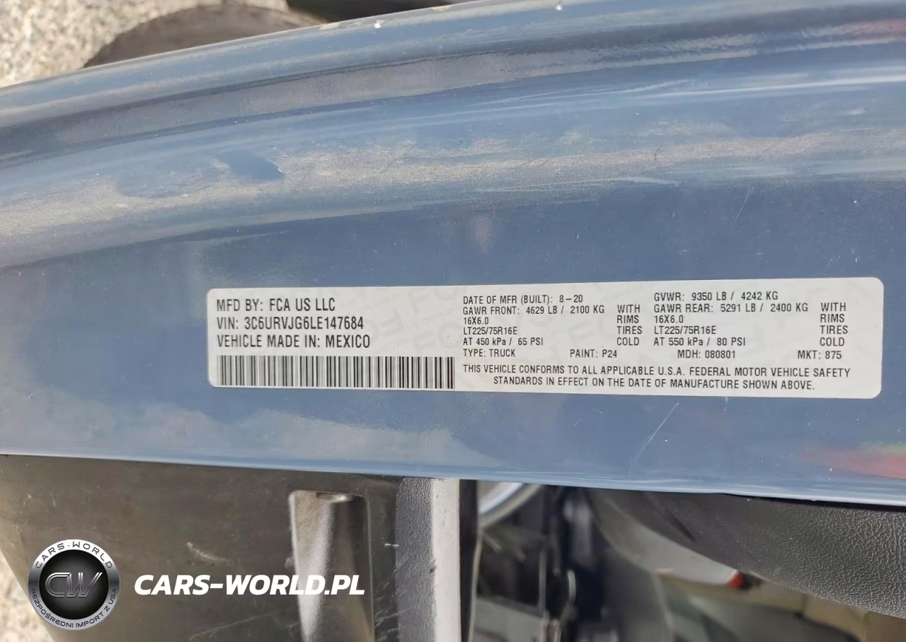 2020 Ram Promaster 3500 Delivery Van VIN:3C6URVJG6LE147684 - 12