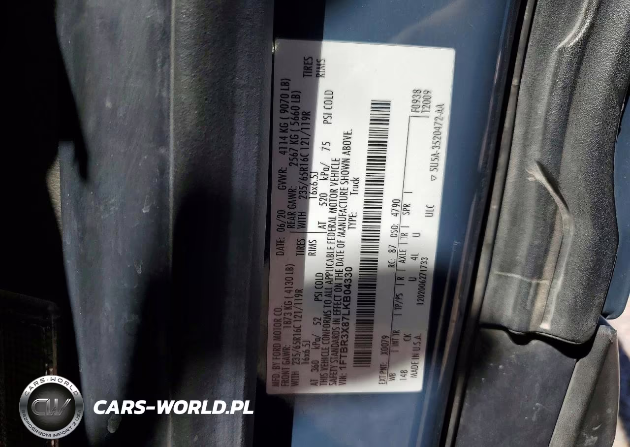 2020 Ford Transit 250 Delivery Van VIN:1FTBR3X87LKB04330 - 13