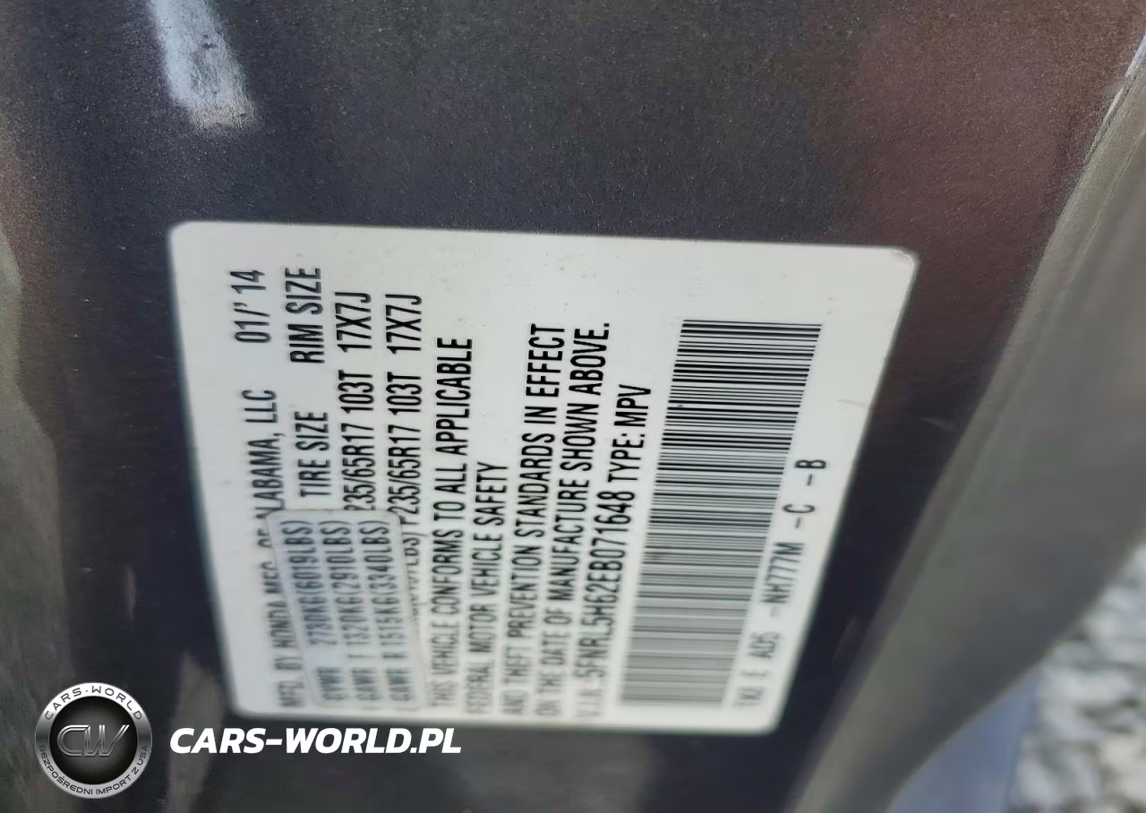2014 Honda Odyssey Exl VIN:5FNRL5H62EB071648 - 13