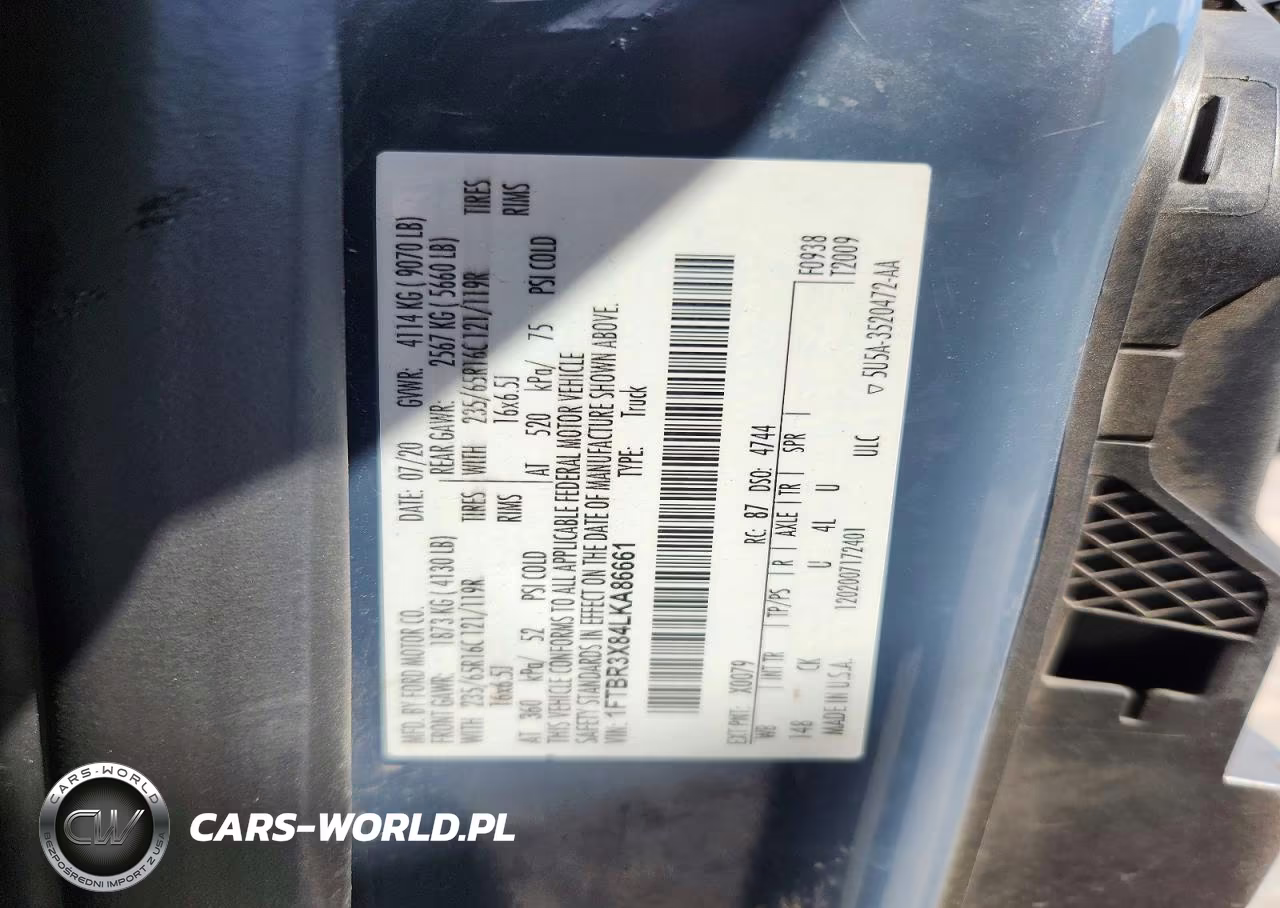 2020 Ford Transit 250 Delivery Van VIN:1FTBR3X84LKA86661 - 13
