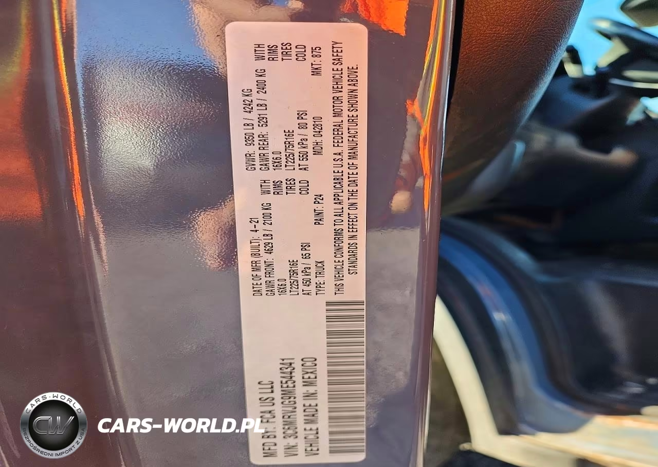 2021 Ram Promaster 3500 Delivery Van VIN:3C6MRVJG9ME544341 - 14