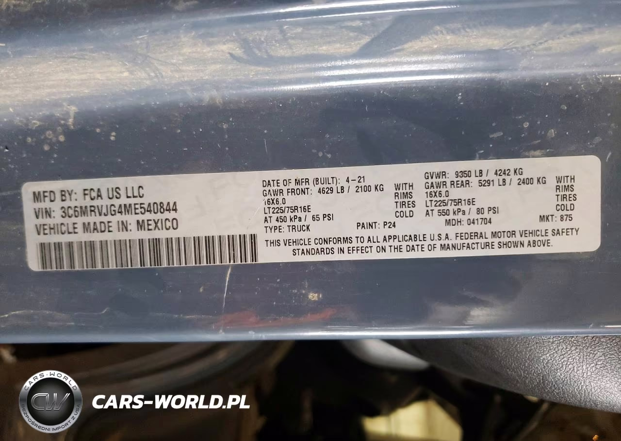 2021 Ram Promaster 3500 3500 High VIN:3C6MRVJG4ME540844 - 12