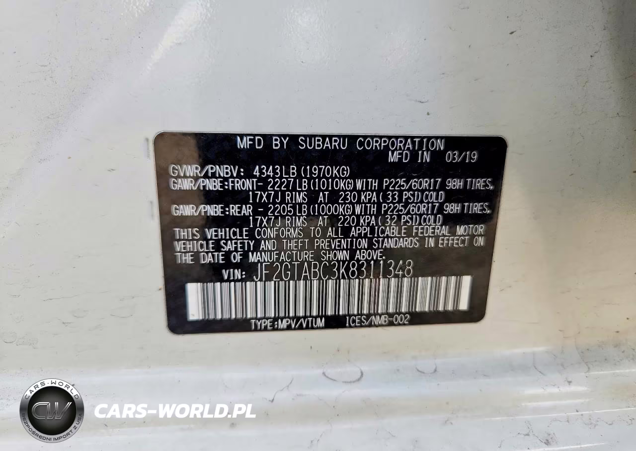 2019 Subaru Crosstrek VIN:JF2GTABC3K8311348 - 13