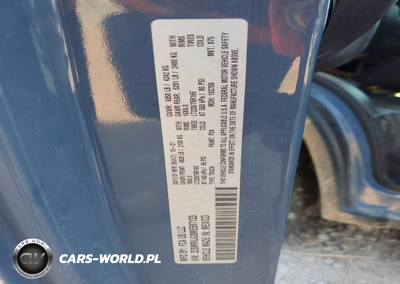 2021 Ram Promaster 3500 Delivery Van VIN:3C6MRVJG8ME587133 - 13