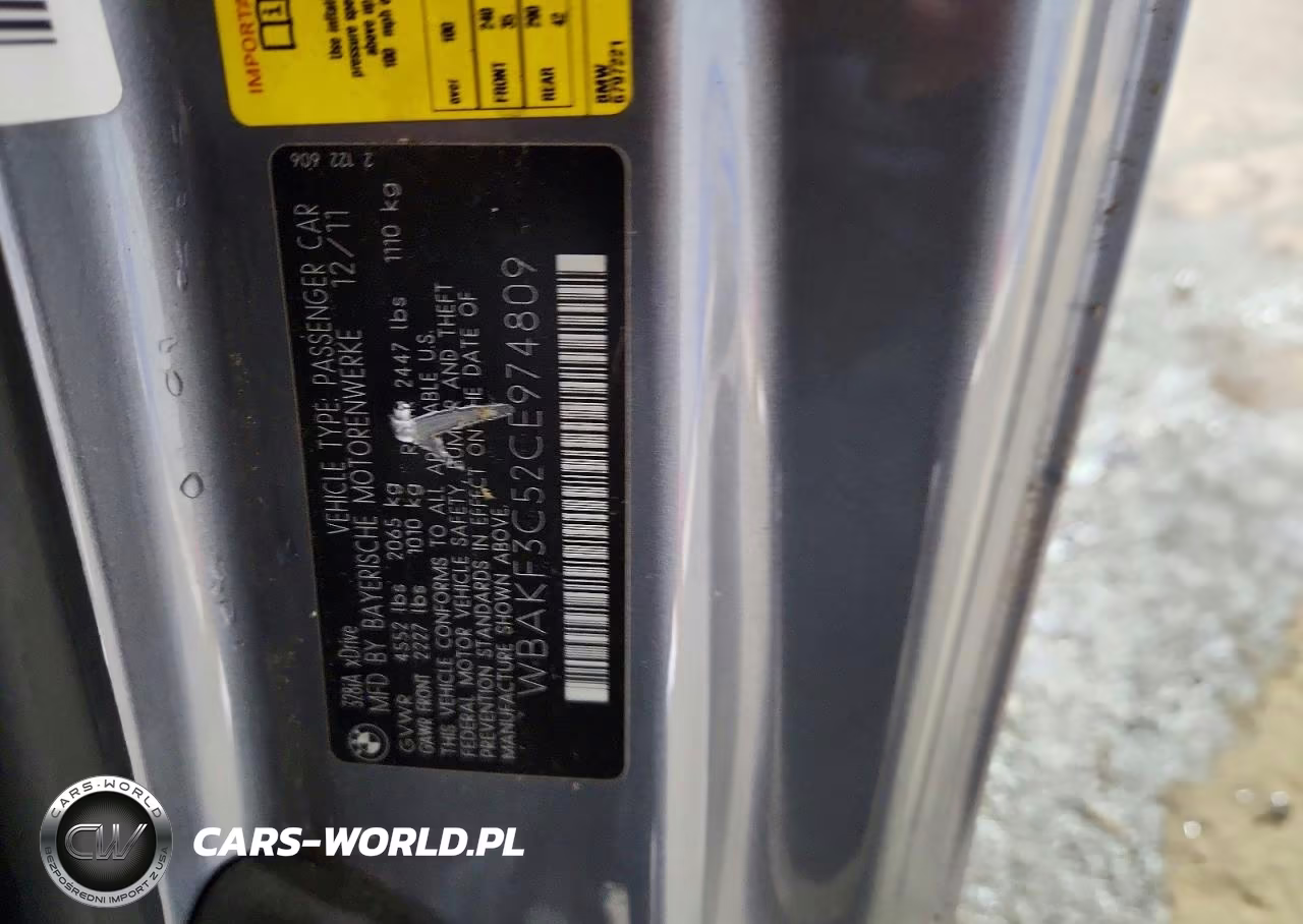 2012 BMW 328 Xi VIN:WBAKF3C52CE974809 - 12