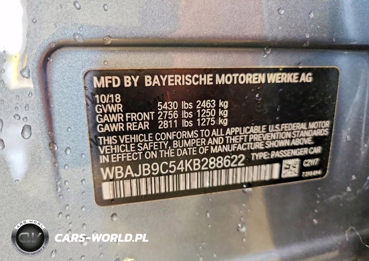 2019 BMW M550Xi VIN:WBAJB9C54KB288622 - 12