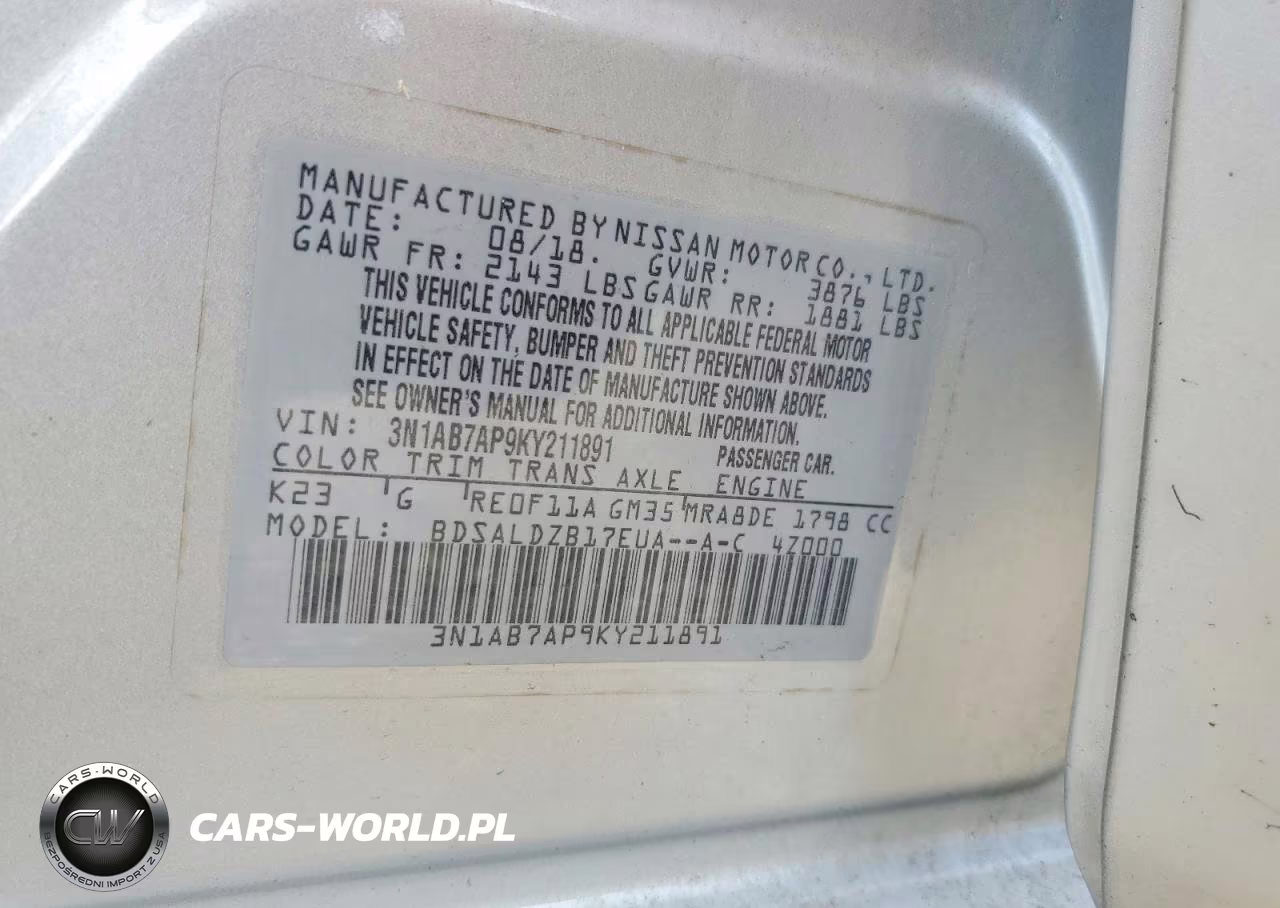 2019 Nissan Sentra Sv VIN:3N1AB7AP9KY211891 - 12