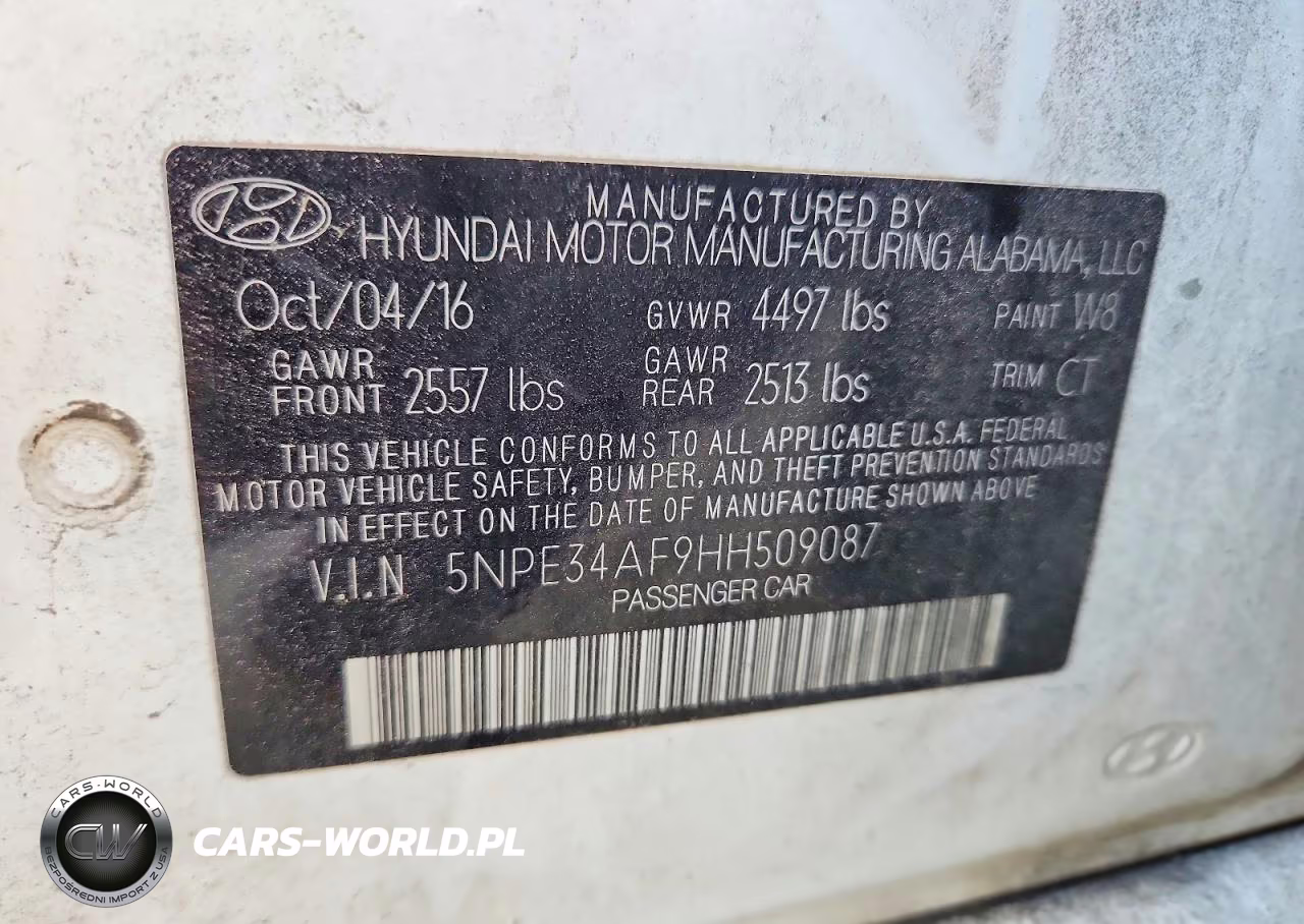 2017 Hyundai Sonata Sport VIN:5NPE34AF9HH509087 - 12