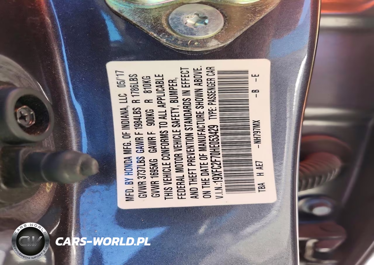 2017 Honda Civic Ex VIN:19XFC2F70HE053429 - 12