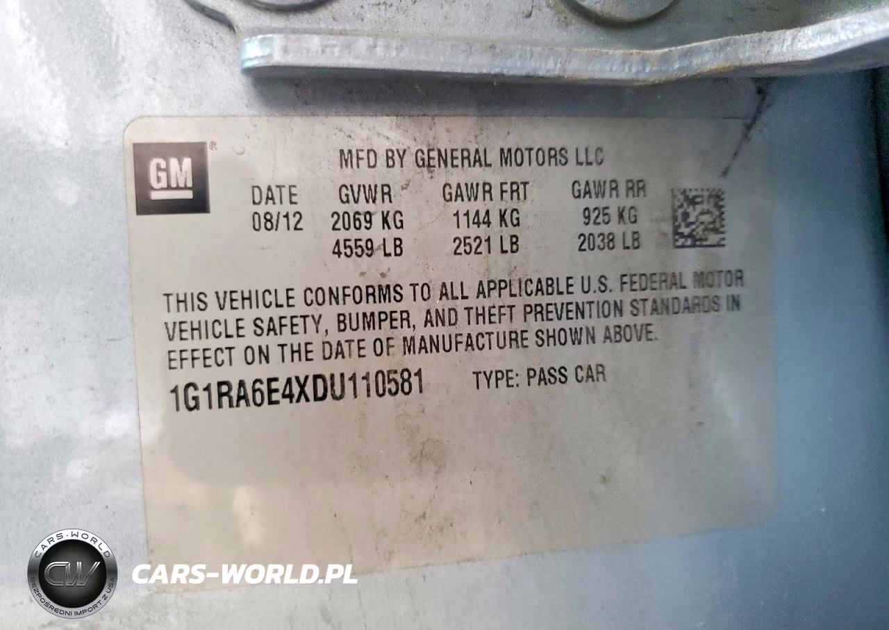 2013 Chevrolet Volt VIN:1G1RA6E4XDU110581 - 12