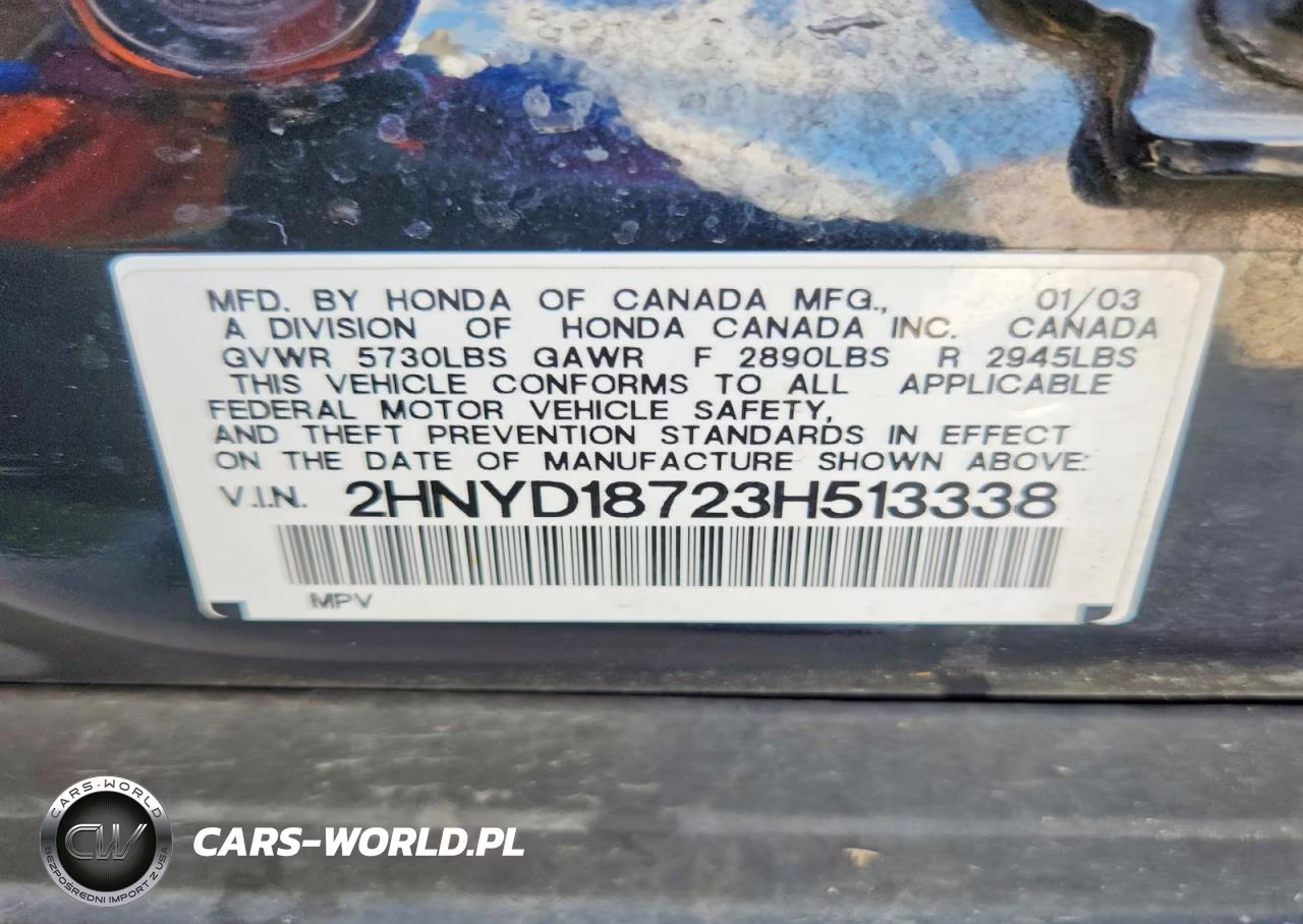 2003 Acura Mdx Touring VIN:2HNYD18723H513338 - 13