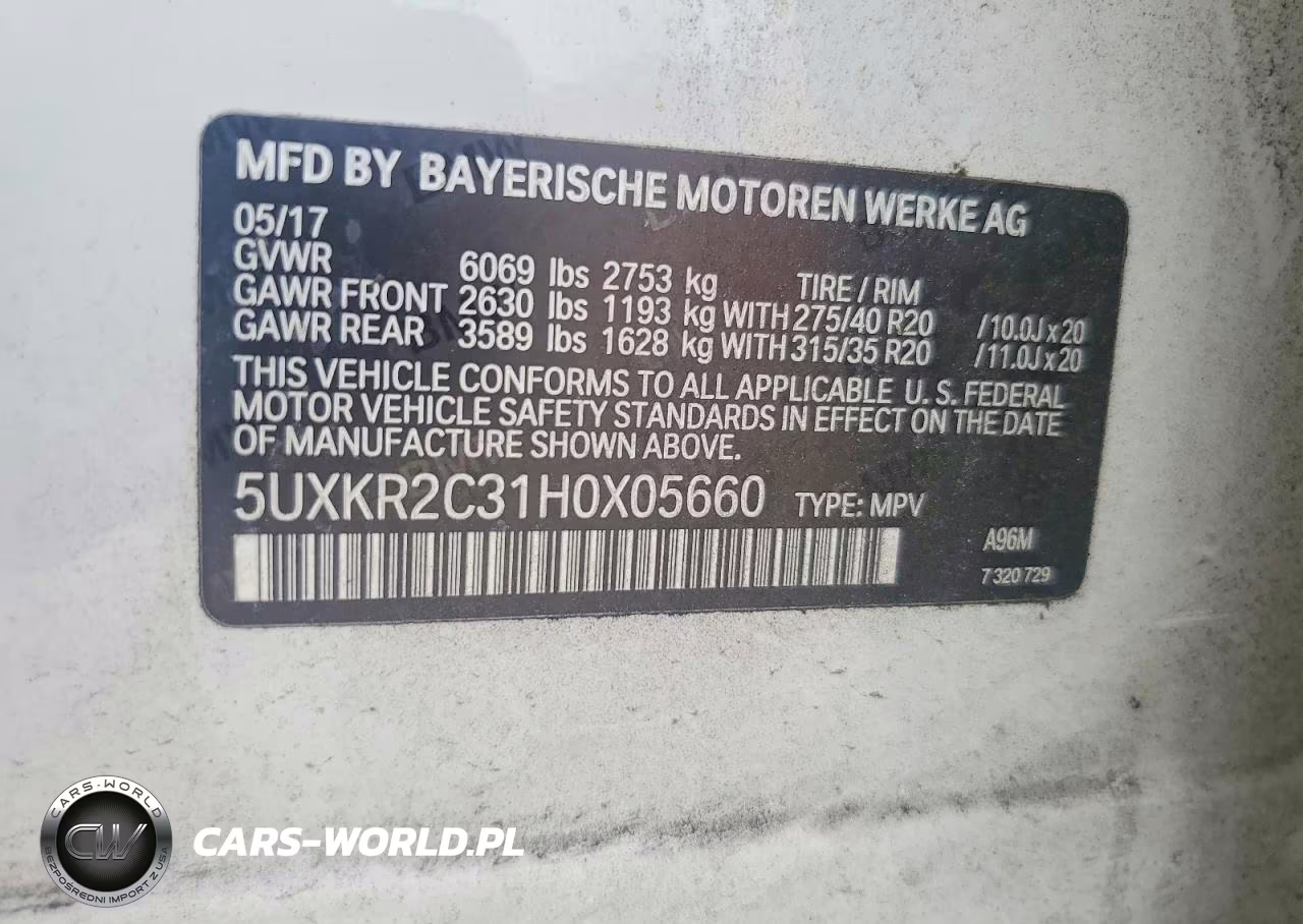 2017 BMW X5 Sdrive35I VIN:5UXKR2C31H0X05660 - 12