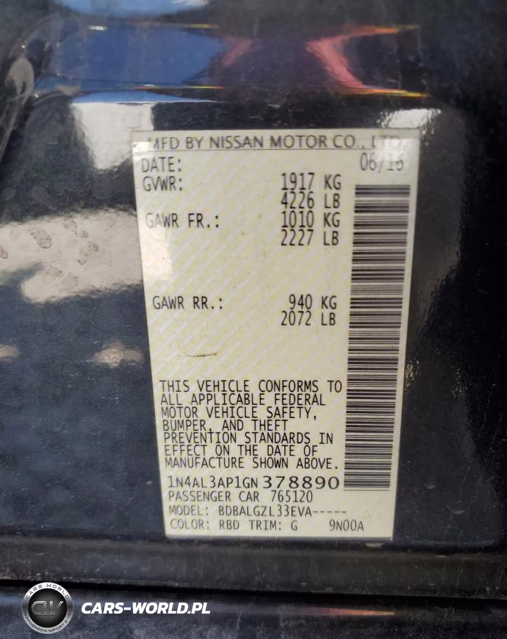 2016 Nissan Altima 2.5 VIN:1N4AL3AP1GN378890 - 12