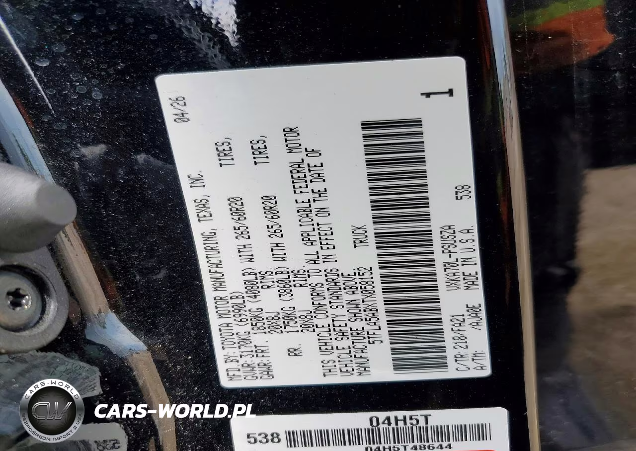 2026 Toyota Tundra Sr5 VIN:5TFLA5ABXTX058152 - 13