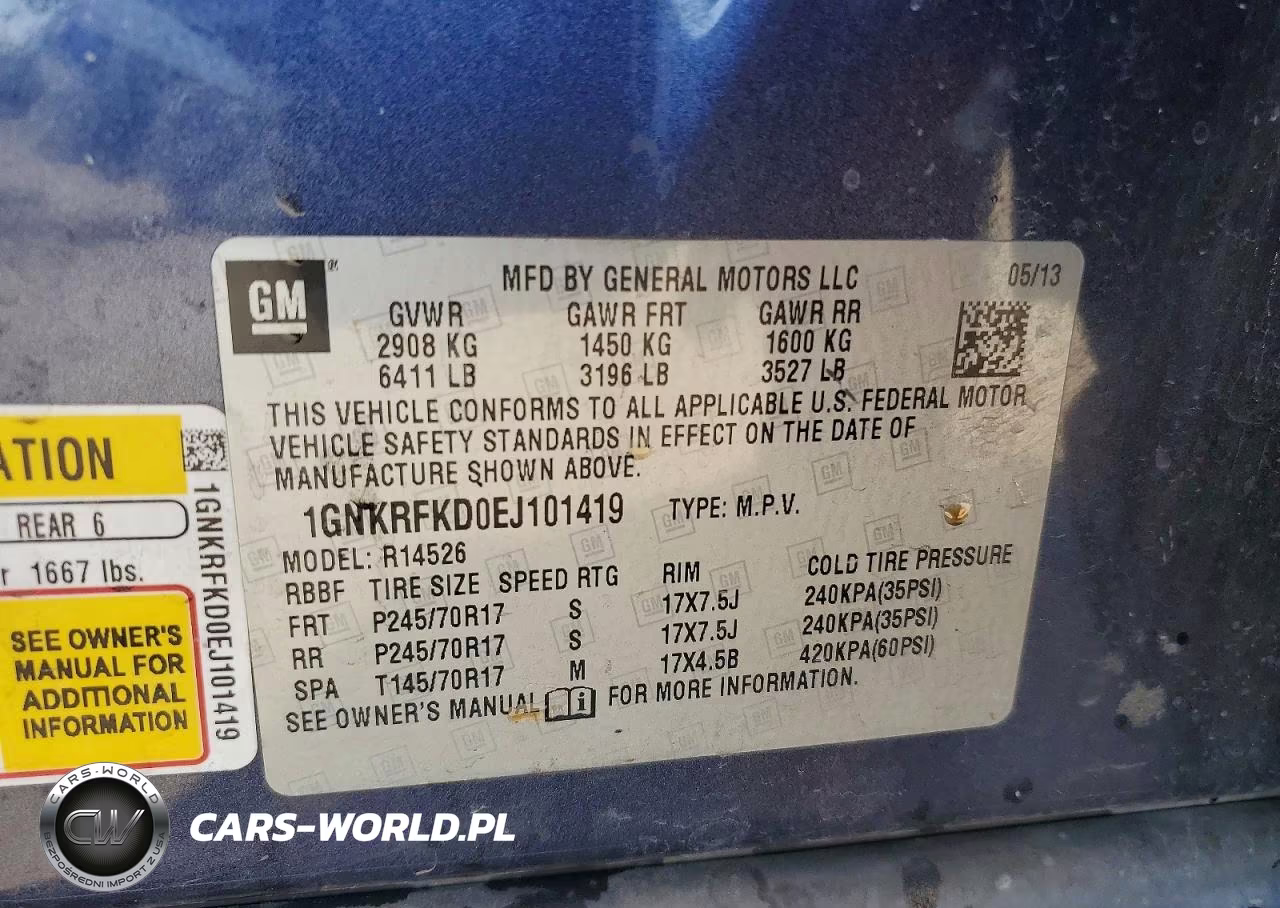 2014 Chevrolet Traverse Ls VIN:1GNKRFKD0EJ101419 - 13