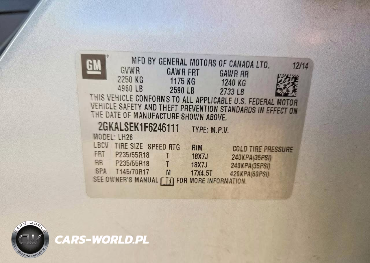 2015 GMC Terrain Slt VIN:2GKALSEK1F6246111 - 12